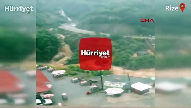Rize'nin Çayeli ilçesinde Ağaran Şelalesi taştı