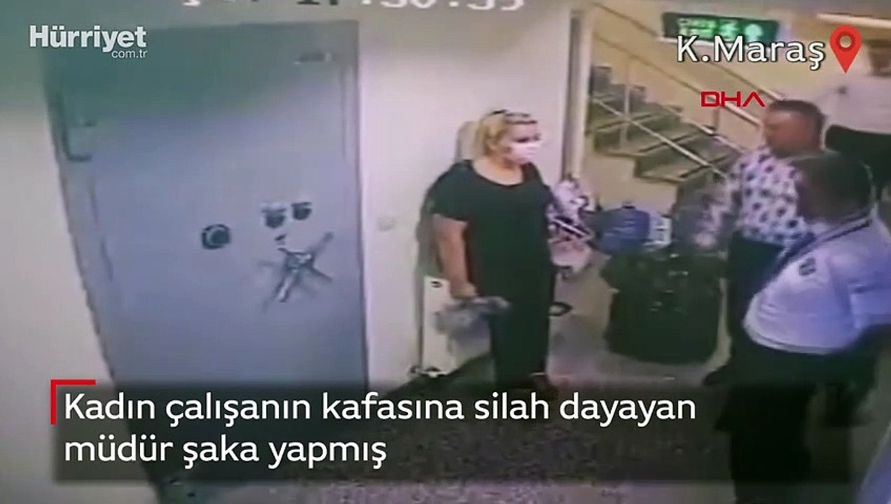 Kadın çalışanın kafasına silah dayayan müdür şaka yapmış