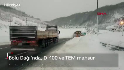 Bolu Dağı'nda, D-100 ve TEM mahsur kalanlar için ulaşıma açıldı