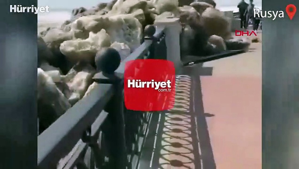 Nehir kenarında buz tsunamisi! Çok nadir görülen doğa olayı...