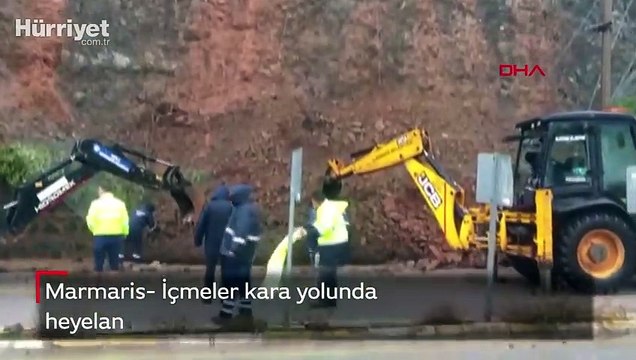 Marmaris- İçmeler kara yolunda heyelan