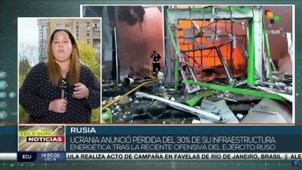 Ucrania reporta la pérdida del 30% de su infraestructura energética tras ofensiva rusa