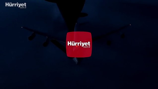 TSK bünyesindeki tanker uçağı, NATO savaş uçağına gece vakti yakıt ikmali yaptı