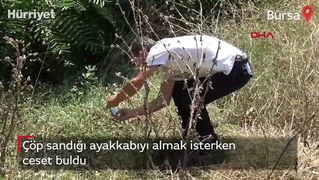 Çöp sandığı ayakkabıyı almak isterken ceset buldu