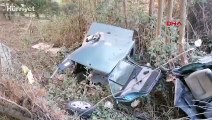 Silivri'de otomobilin parçalandığı kazayı, hafif sıyrıklarla atlattı