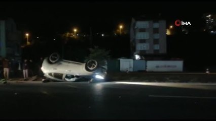 Son dakika haberleri | Kontrolden çıkan otomobil ters döndü: 1 yaralı
