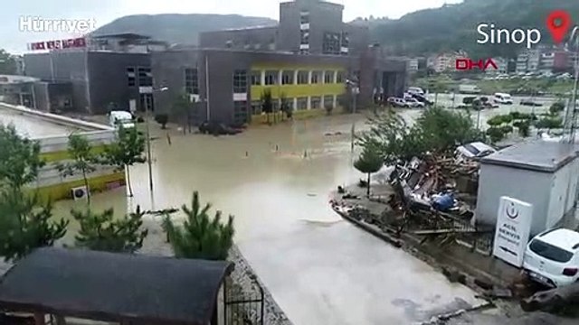 Sele teslim olan Ayancık ilçesi havadan görüntülendi