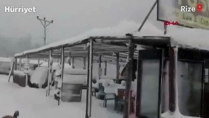 Rize'nin yükseklerinde kar kalınlığı 30 santimi geçti