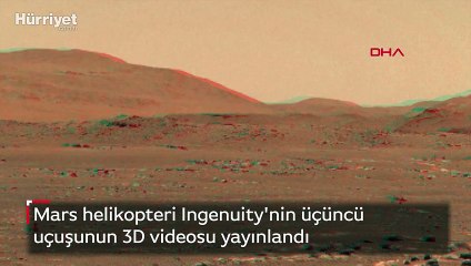 Mars helikopteri Ingenuity'nin üçüncü uçuşunun 3D videosu yayınlandı