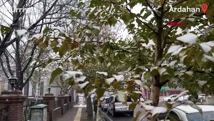Ardahan kar yağışıyla beyaza büründü