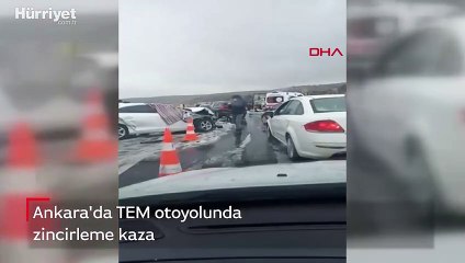 Ankara'da TEM otoyolunda zincirleme kaza