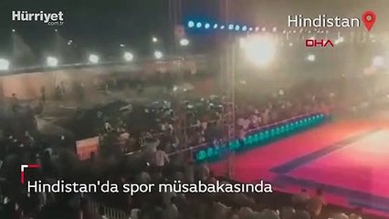 Spor müsabakasında tribün faciası! O anlar kamerada