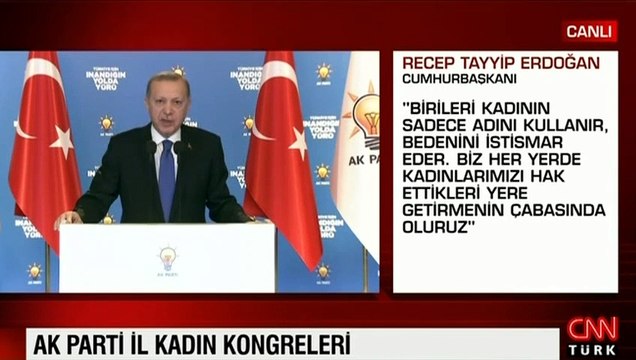 Cumhurbaşkanı Erdoğan, partisinin 7 ildeki Kadın Kolları 6. Olağan Kongresi'nde açıklamalarda bulundu