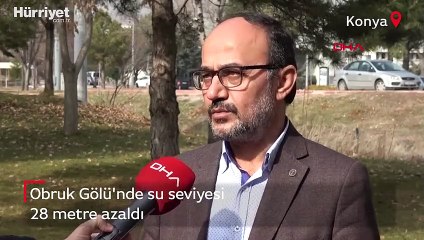 Konya'da Obruk Gölü'nde 28 metrelik azalma