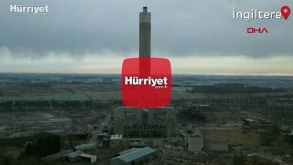 182 metrelik dev elektrik santrali bacası 4 saniyede yıkıldı