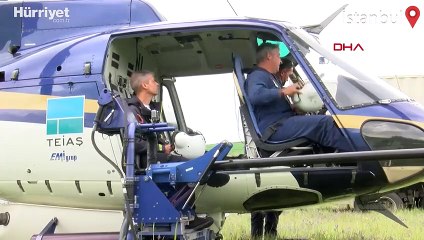 Yüksek gerilim hattında helikopterle nefes kesen çalışma