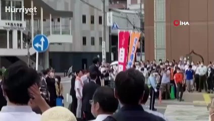 Japonya'nın eski Başbakanı Shinzo Abe'nin vurulma anı
