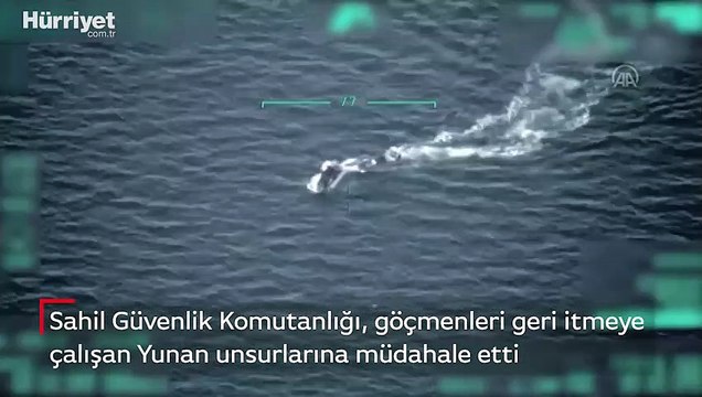 Sahil Güvenlik Komutanlığı'ndan göçmenleri geri itmeye çalışan Yunan unsurlarına müdahale