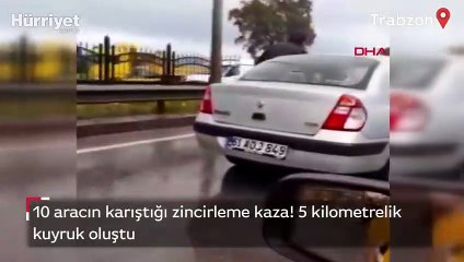 Trabzon'da 10 aracın karıştığı zincirleme kaza