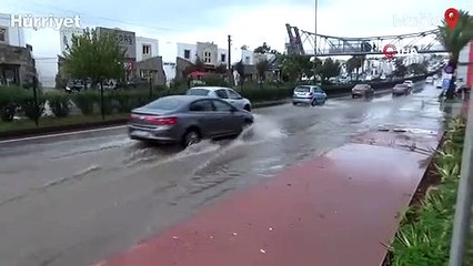 Bodrum’da sağanak etkili oldu, bazı noktalar göle döndü