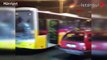 Üsküdar'da refüjde asılı kalan İETT otobüsü için yolcular seferler oldu