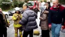 Kadıköy'de aracı yanan kişiyi, ailesi teselli etti
