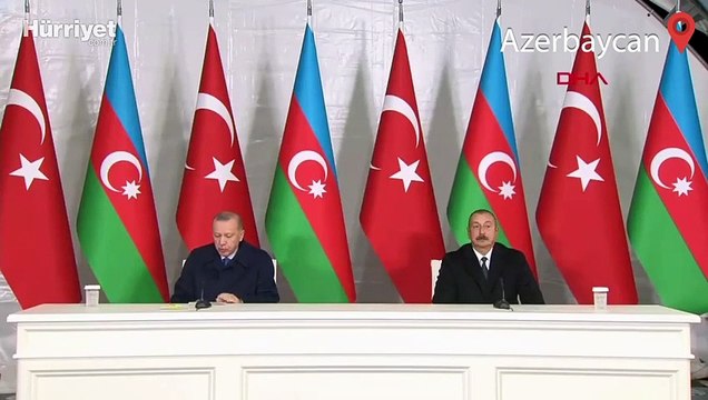 Cumhurbaşkanı Erdoğan ve İlham Aliyev ortak basın toplantısında açıklamalarda bulundu