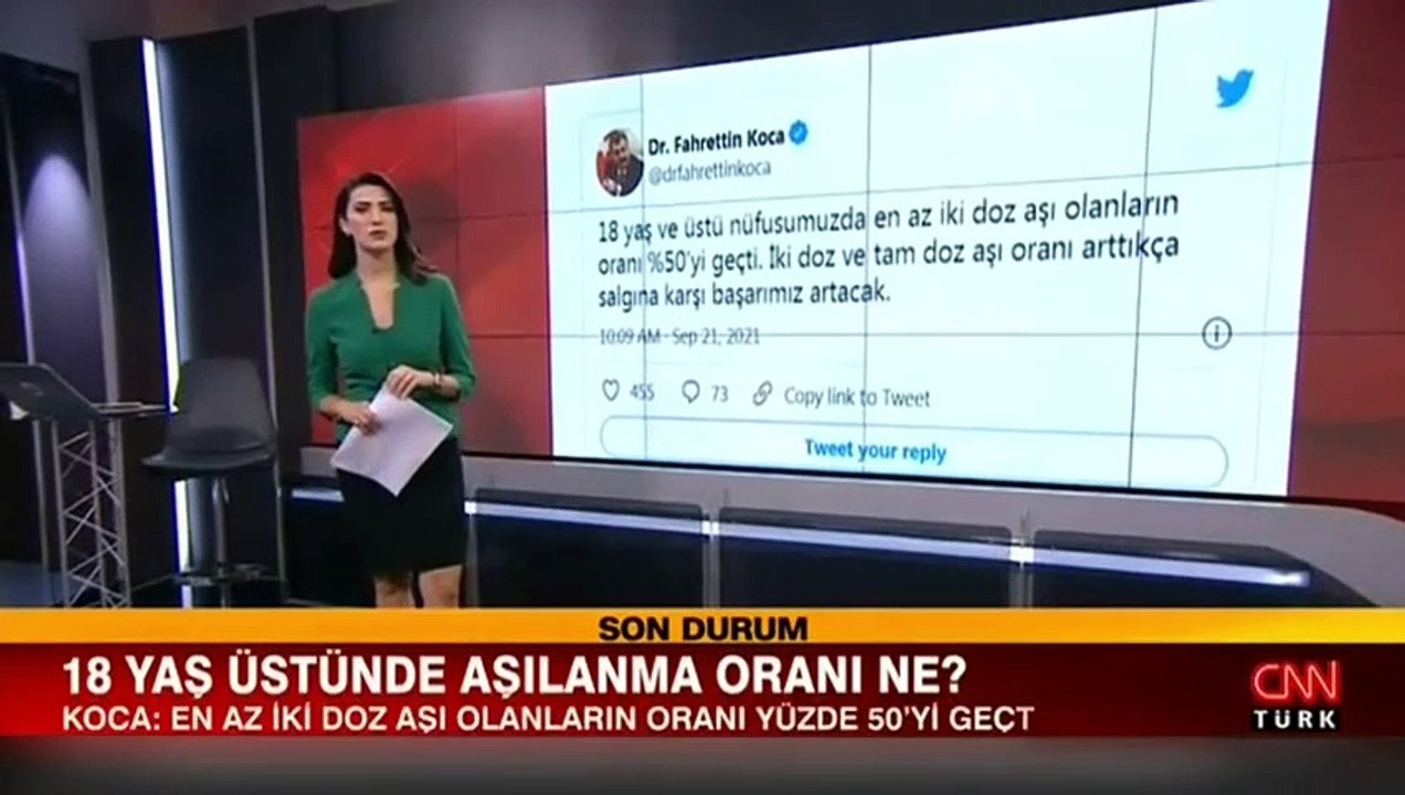 Sağlık Bakanı Fahrettin Koca, 18 yaş üstünde aşılanma oranını açıkladı