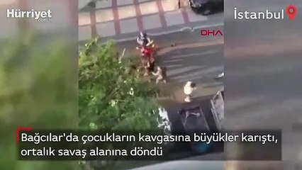 Bağcılar'da çocukların kavgasına büyükler karışınca ortalık savaş alanına döndü
