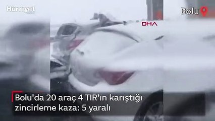 Bolu'da 20 araç 4 TIR'ın karıştığı zincirleme kaza: 5 yaralı
