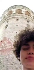 Galata Kulesi'ndeki intiharın görüntüsü selfie çeken gencin kamerasında