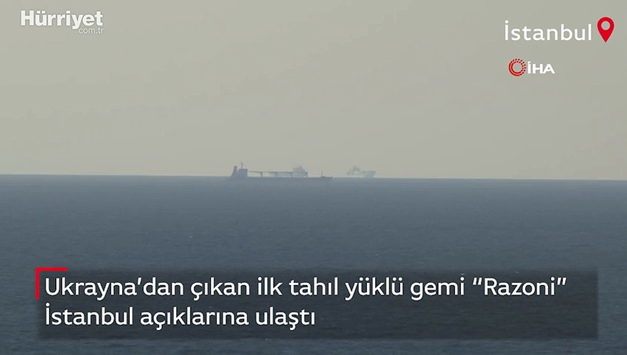 Tahıl yüklü Razoni kuru yük gemisi İstanbul açıklarında