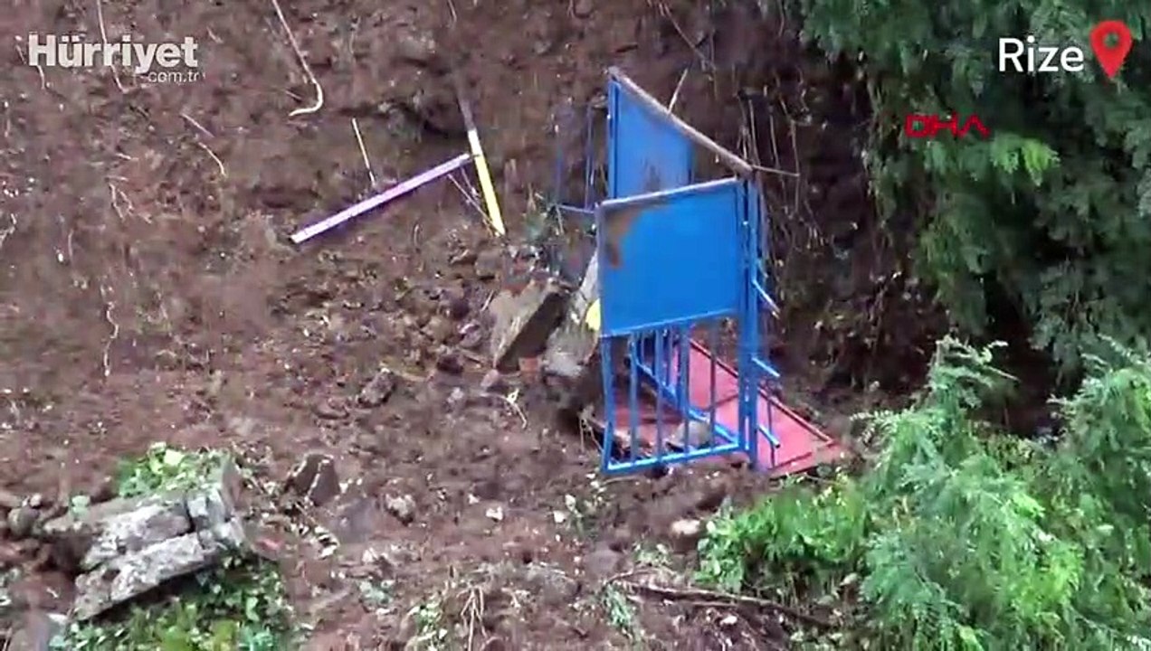 Rize'de sel ve heyelan sonrası hasar tespiti