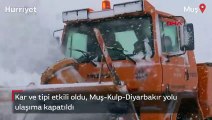 Kar ve tipi etkili oldu, Muş-Kulp-Diyarbakır yolu ulaşıma kapatıldı