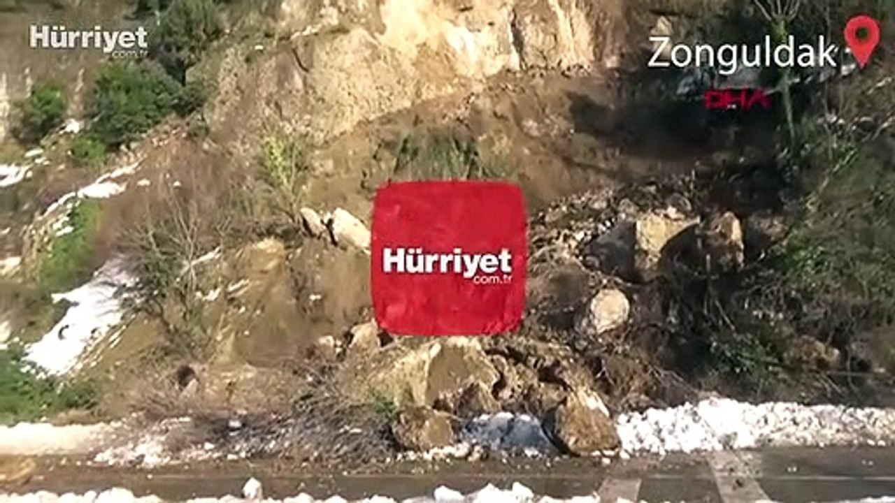 Zonguldak'ta Ereğli-Alaplı yolunda heyelan