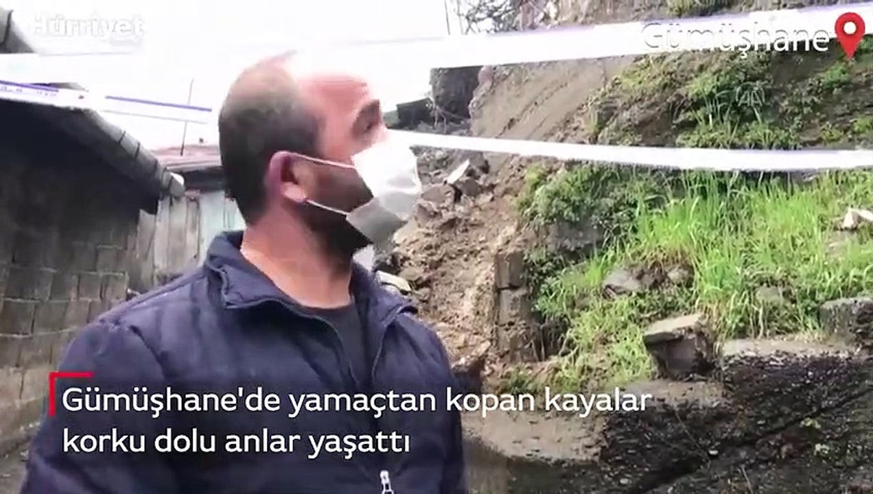 Yamaçtan kopan kayalar mahalleliyi tedirgin ediyor