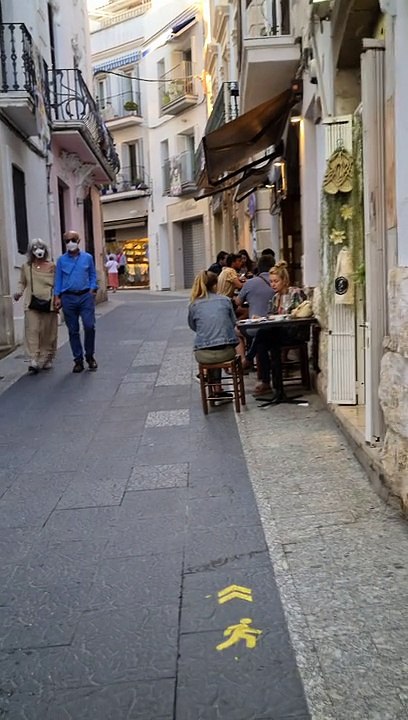 Beautiful narrow street in Sitges