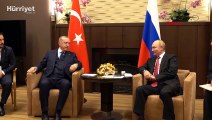 Cumhurbaşkanı Erdoğan ve Rusya Devlet Başkanı  Vladimir Putin görüşme öncesi basına konuştu