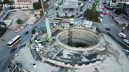 Ataşehir'de metro inşaatında vinçten düşen işçi yaralandı
