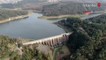 İstanbul'da doluluk oranı yüzde 38'e çıkan Elmalı Barajı havadan görüntülendi