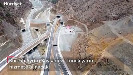 Kürtün Ayrım Kavşağı ve Tüneli yarın hizmete alınacak
