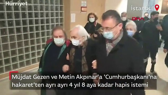 Müjdat Gezen ve Metin Akpınar'a ayrı ayrı 4 yıl 8 aya kadar hapis istemi