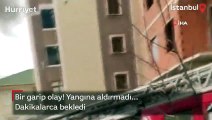 Bir garip olay! Yangına aldırmadı... Dakikalarca bekledi