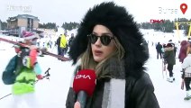 Kış turizminin önemli kayak merkezlerinden Uludağ, günübirlik tatilcilerle doldu