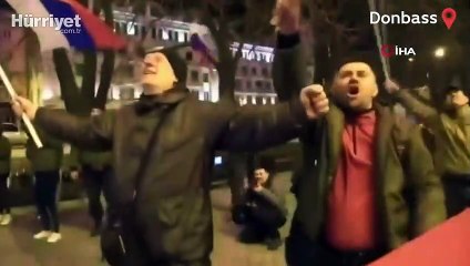 Putin’in kararının ardından Donbass'ta havai fişekli kutlama