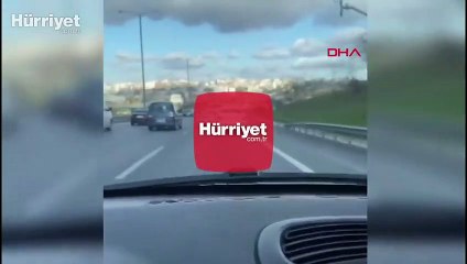 TEM Otoyolu'nda makas atan sürücü kamerada