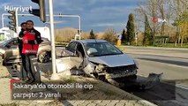 Sakarya'da otomobil ile cip çarpıştı: İki yaralı