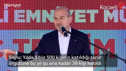 Soylu: Yılda 5 bin 500 kişinin katıldığı terör örgütüne bu yıl şu ana kadar 39 kişi katıldı