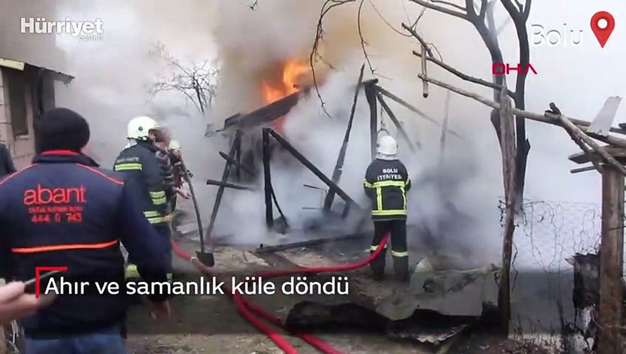 Ahır ve samanlık küle döndü