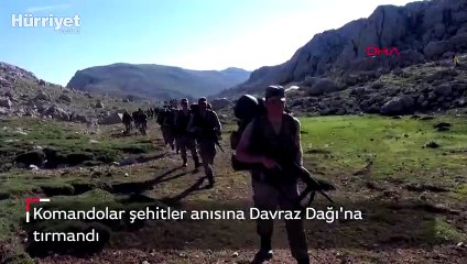 Komandolar şehitler anısına Davraz Dağı'na tırmandı